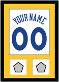 Golden State Name & Number With 2 Champions Patches - Home White (2010-2019) - Single Mat 2