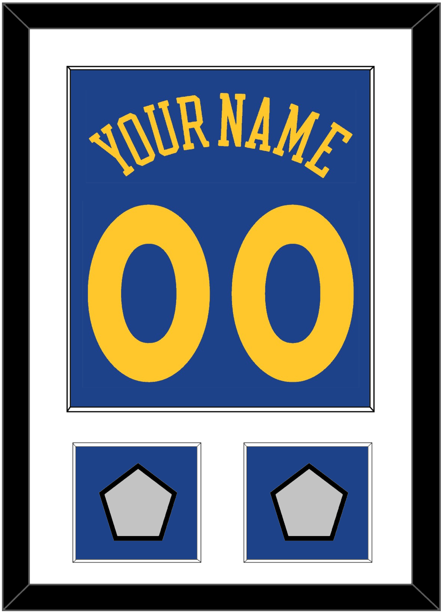 Golden State Name & Number With 2 Finals Patches - Road Blue (2010-2019) - Essential Tier 1