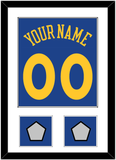 Golden State Name & Number With 2 Finals Patches - Road Blue (2010-2019) - Single Mat 1