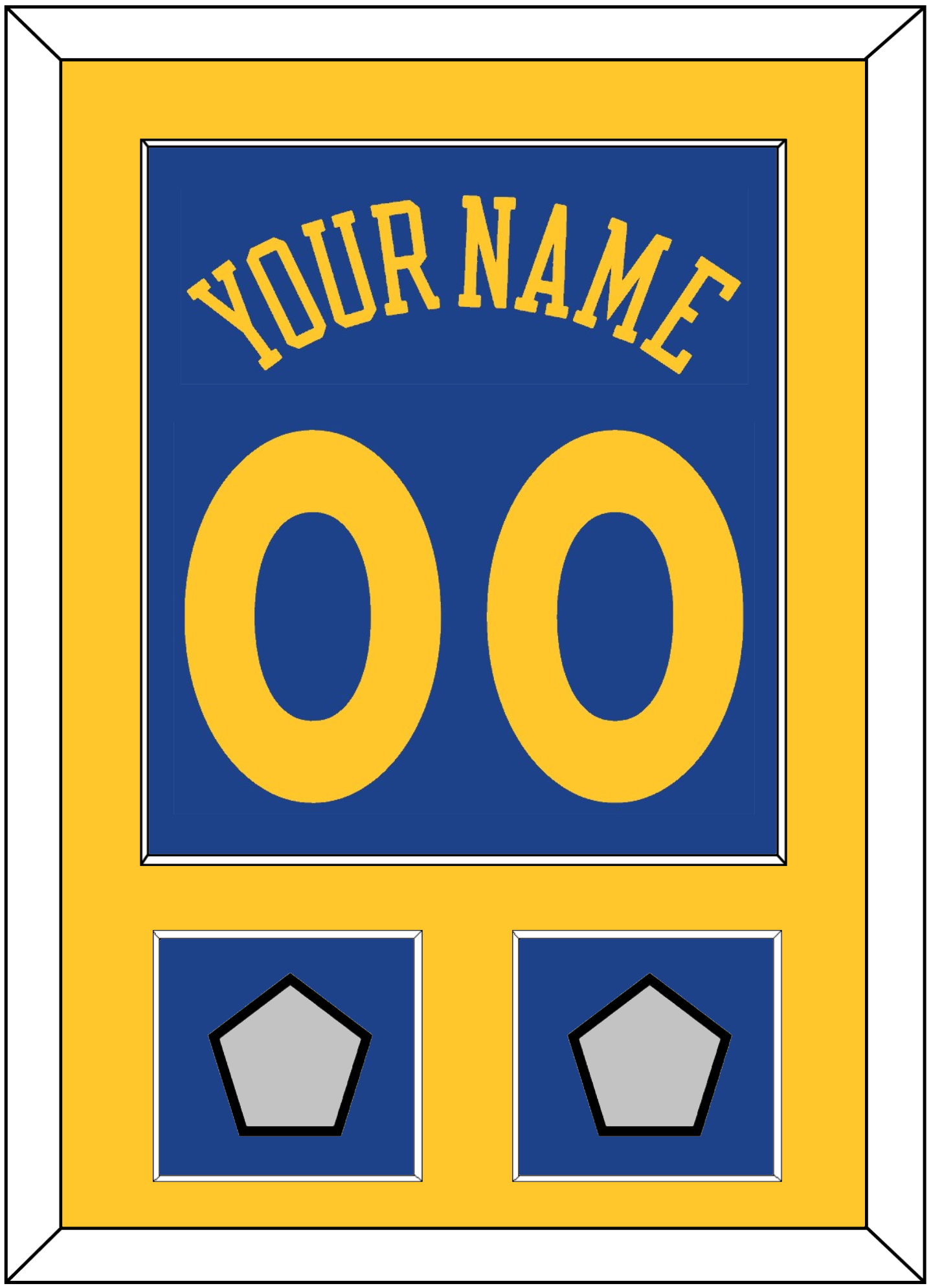 Golden State Name & Number With 2 Finals Patches - Road Blue (2010-2019) - Essential Tier 2