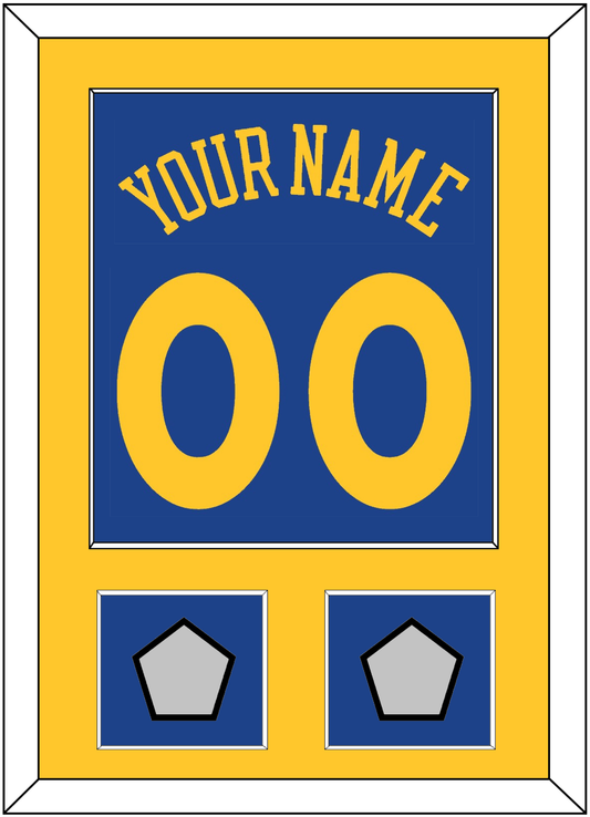 Golden State Name & Number With 2 Finals Patches - Road Blue (2010-2019) - Essential Tier 2
