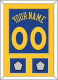 Golden State Name & Number With 2 Champions Patches - Road Blue (2010-2019) - Single Mat 2