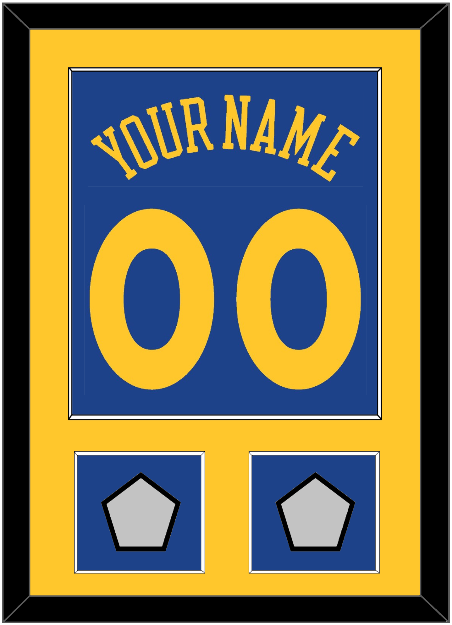 Golden State Name & Number With 2 Finals Patches - Road Blue (2010-2019) - Essential Tier 2