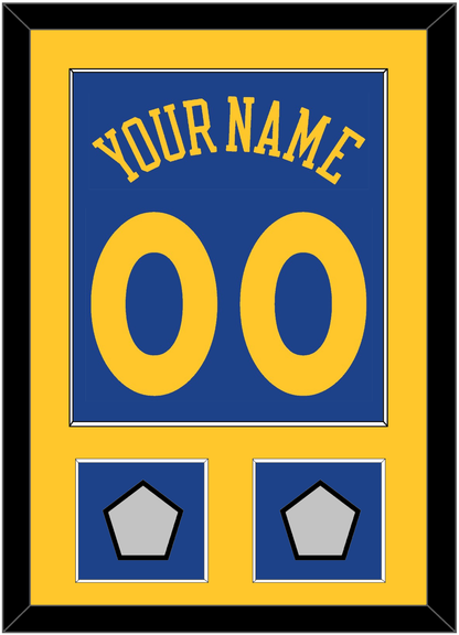 Golden State Name & Number With 2 Finals Patches - Road Blue (2010-2019) - Essential Tier 2