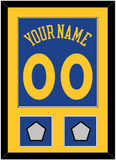Golden State Name & Number With 2 Champions Patches - Road Blue (2010-2019) - Single Mat 2