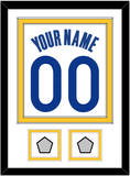 Golden State Name & Number With 2 Finals Patches - White Association - Double Mat 1