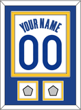 Golden State Name & Number With 2 Finals Patches - White Association - Double Mat 2