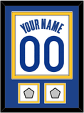Golden State Name & Number With 2 Finals Patches - White Association - Double Mat 2