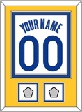 Golden State Name & Number With 2 Finals Patches - White Association - Double Mat 3