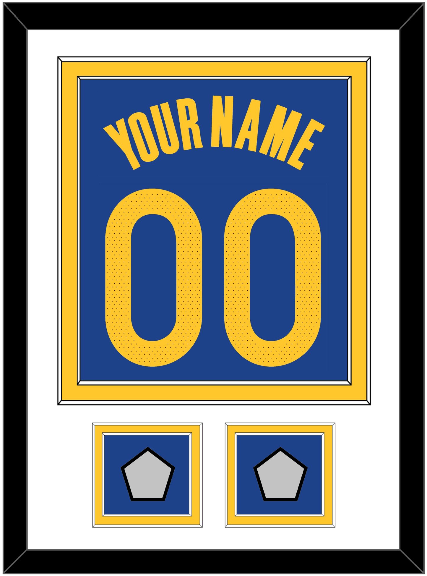 Golden State Name & Number With 2 Finals Patches - Blue Icon - Signature Tier 1