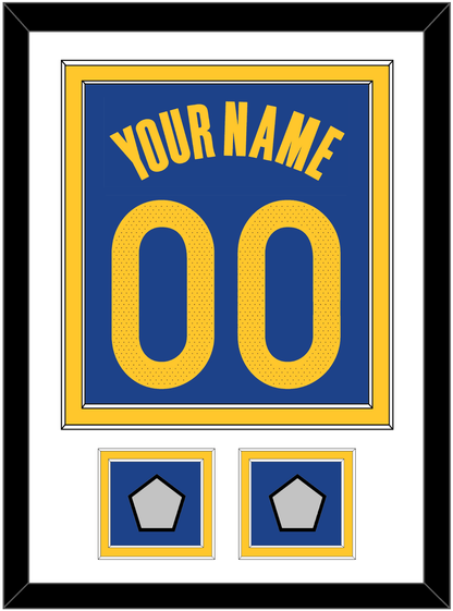 Golden State Name & Number With 2 Finals Patches - Blue Icon - Signature Tier 1