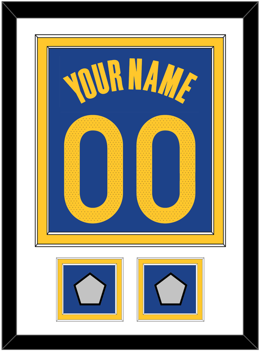 Golden State Name & Number With 2 Finals Patches - Blue Icon - Signature Tier 1