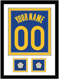 Golden State Name & Number With 2 Finals Patches - Blue Icon - Double Mat 1