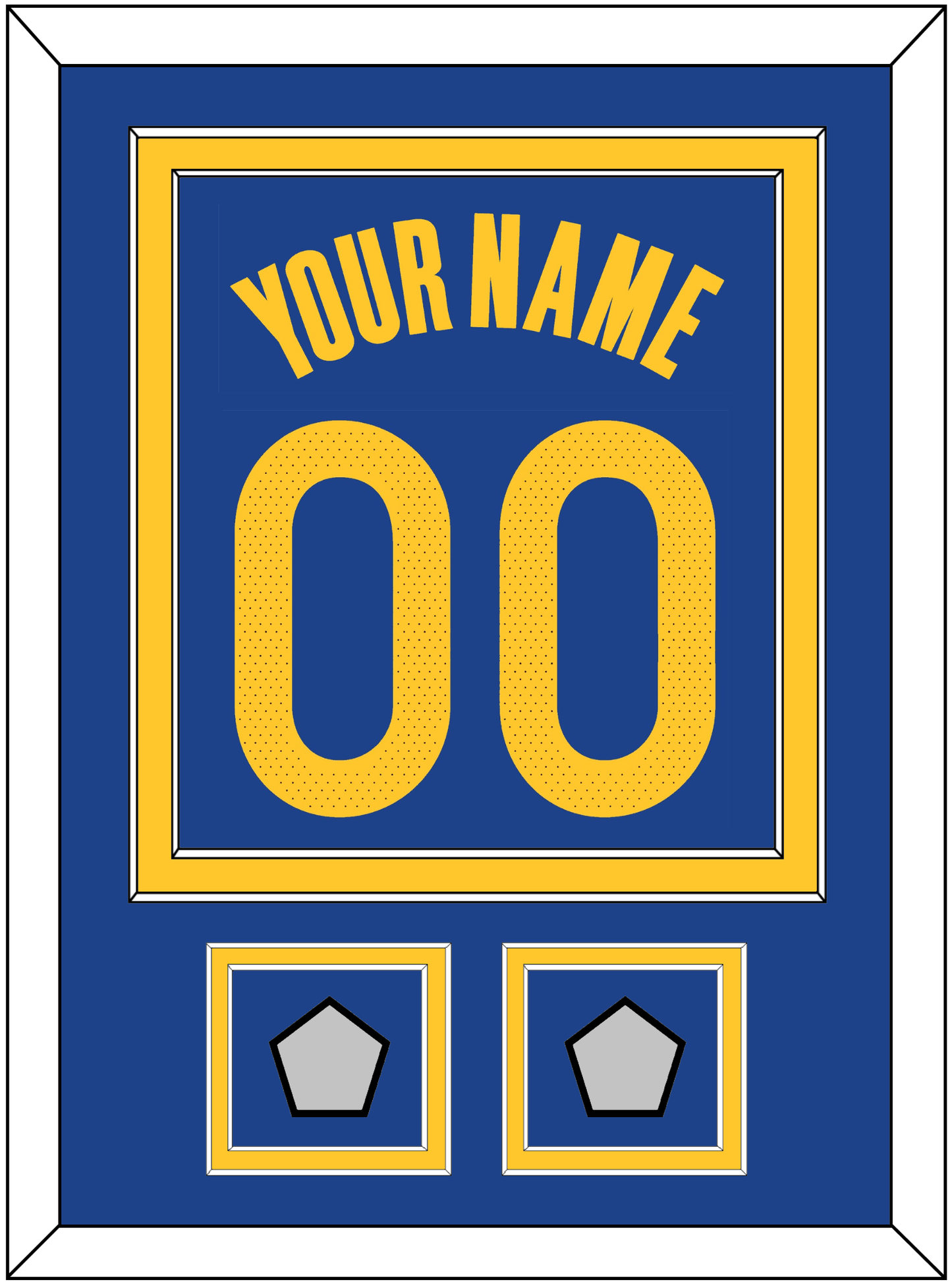 Golden State Name & Number With 2 Finals Patches - Blue Icon - Signature Tier 2