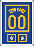Golden State Name & Number With 2 Finals Patches - Blue Icon - Double Mat 2