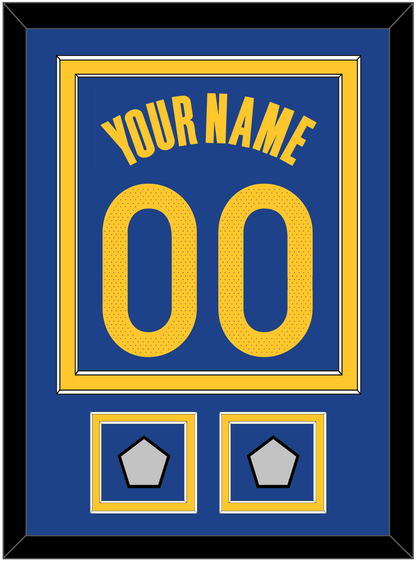Golden State Name & Number With 2 Finals Patches - Blue Icon - Signature Tier 2