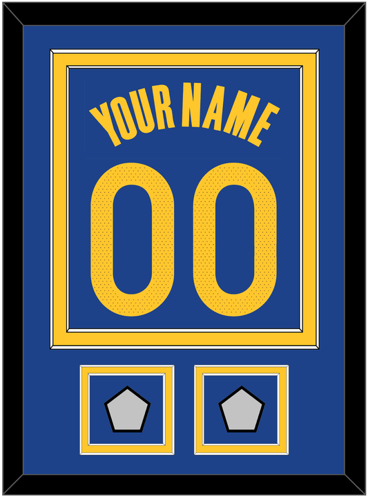 Golden State Name & Number With 2 Finals Patches - Blue Icon - Signature Tier 2