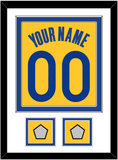 Golden State Name & Number With 2 Finals Patches - Yellow Statement (2019-2022) - Double Mat 1