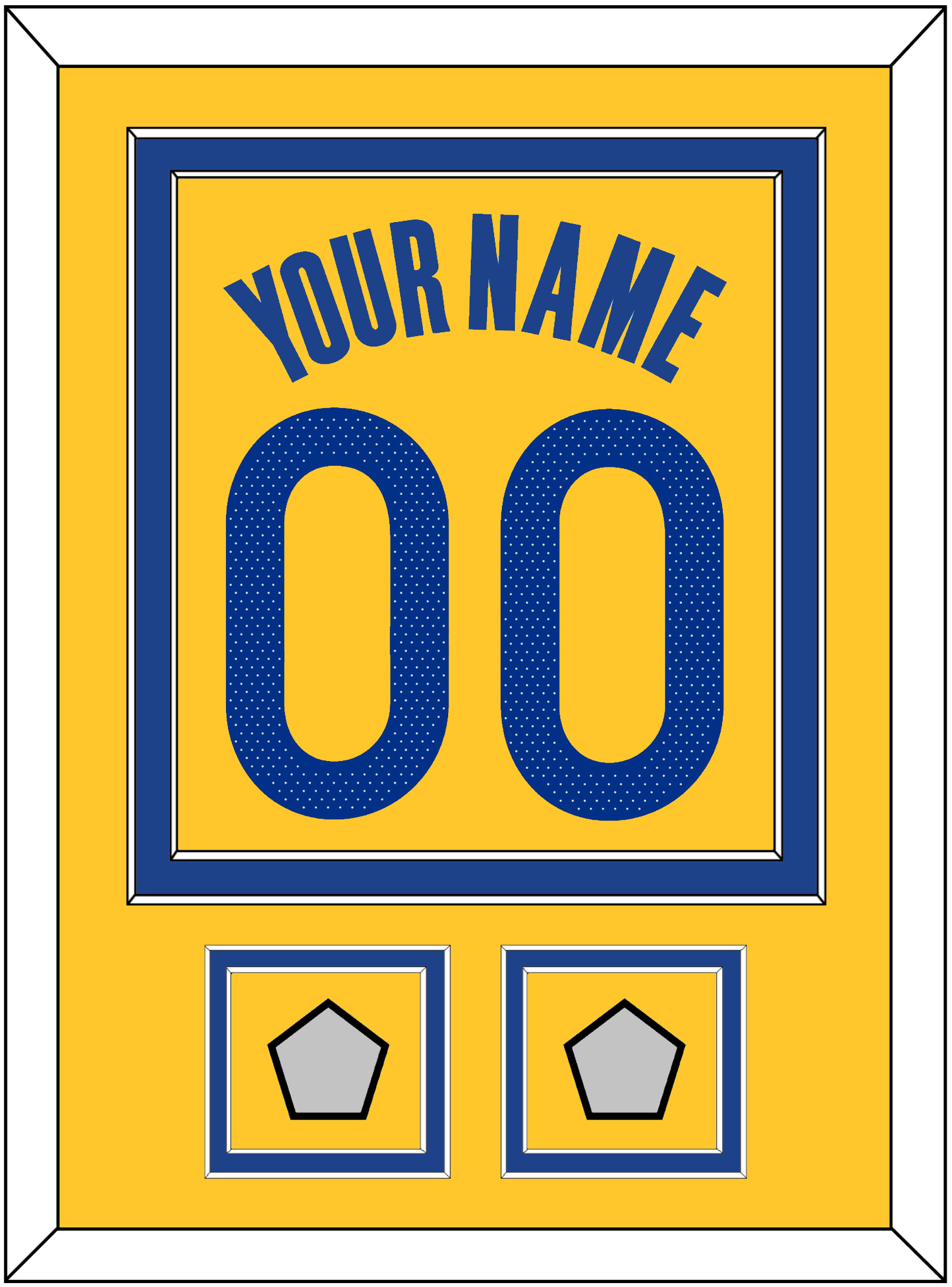 Golden State Name & Number With 2 Finals Patches - Yellow Statement (2019-2022) - Signature Tier 2