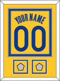 Golden State Name & Number With 2 Finals Patches - Yellow Statement (2019-2022) - Double Mat 2