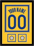 Golden State Name & Number With 2 Finals Patches - Yellow Statement (2019-2022) - Double Mat 2
