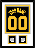 Golden State Name & Number With 2 Finals Patches - Black City (2021-2022) - Double Mat 2