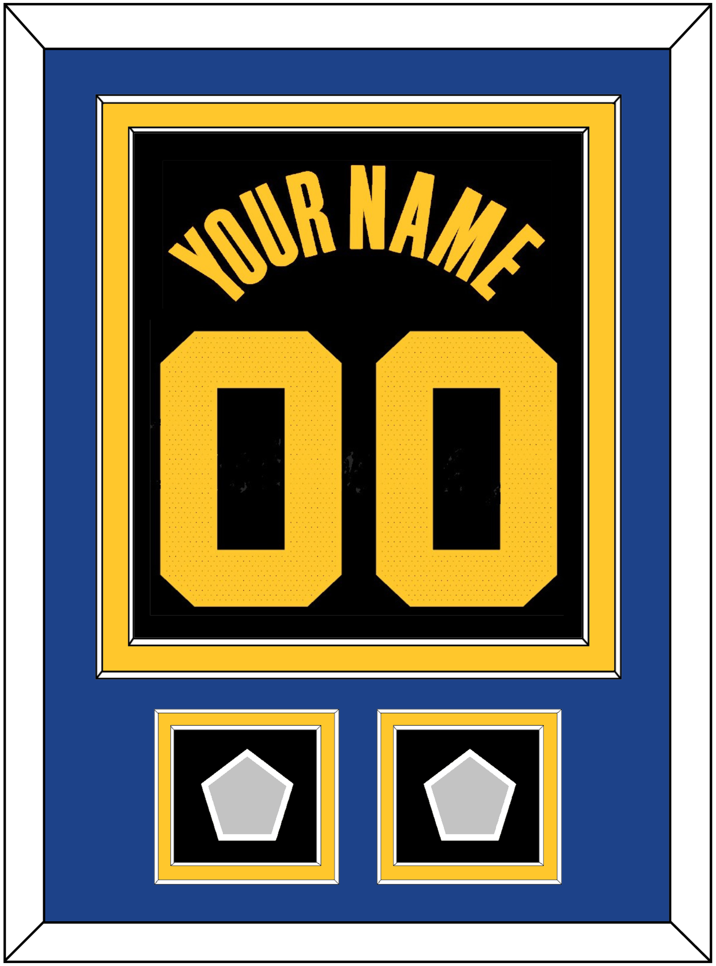 Golden State Name & Number With 2 Champions Patches - Black City (2021-2022) - Signature Tier 3