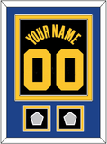 Golden State Name & Number With 2 Finals Patches - Black City (2021-2022) - Double Mat 3