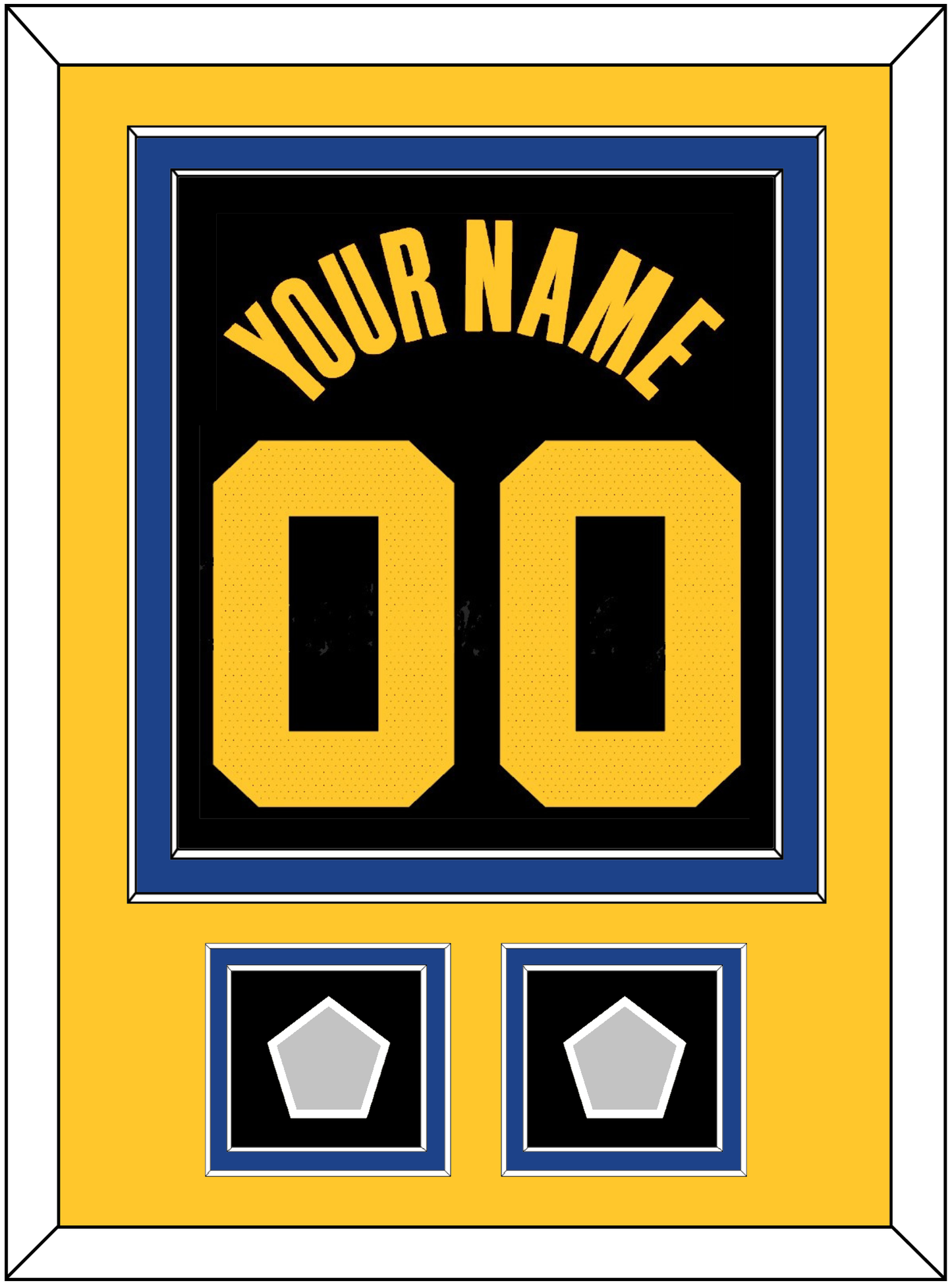 Golden State Name & Number With 2 Champions Patches - Black City (2021-2022) - Signature Tier 4