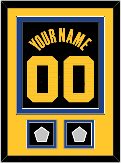 Golden State Name & Number With 2 Champions Patches - Black City (2021-2022) - Signature Tier 4