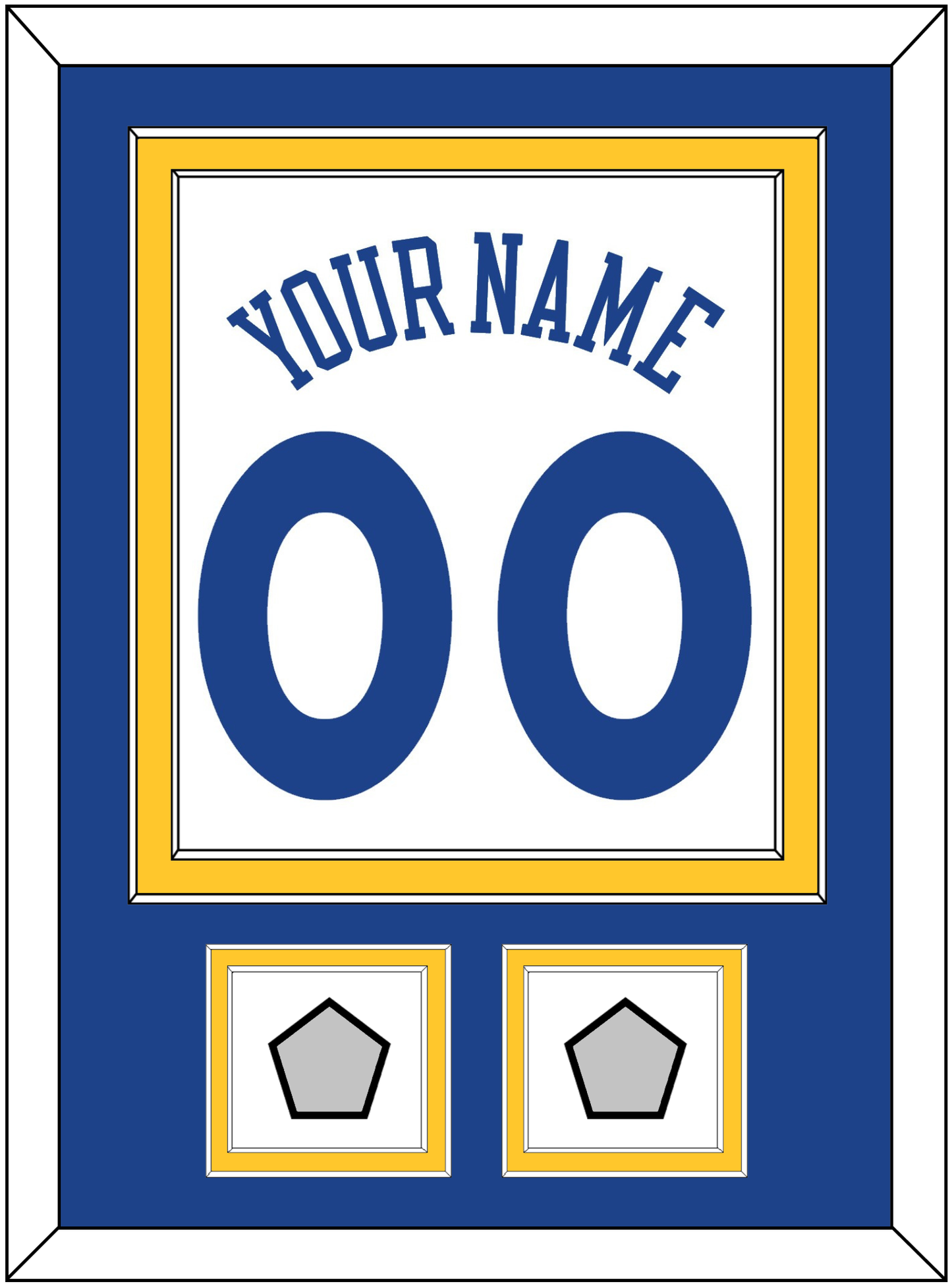 Golden State Name & Number With 2 Finals Patches - Home White (2010-2019) - Signature Tier 2