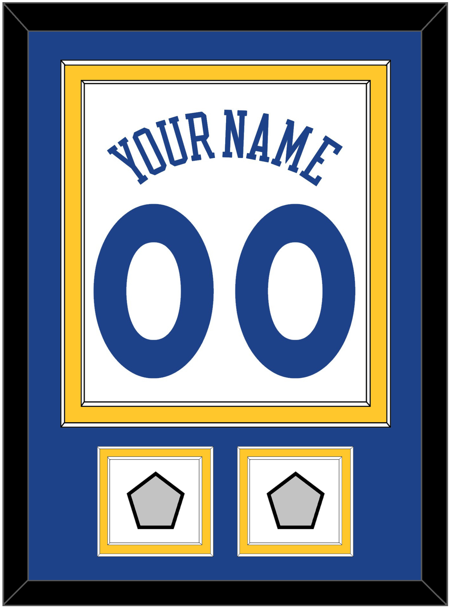 Golden State Name & Number With 2 Champions Patches - Home White (2010-2019) - Signature Tier 2
