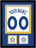 Golden State Name & Number With 2 Champions Patches - Home White (2010-2019) - Double Mat 2