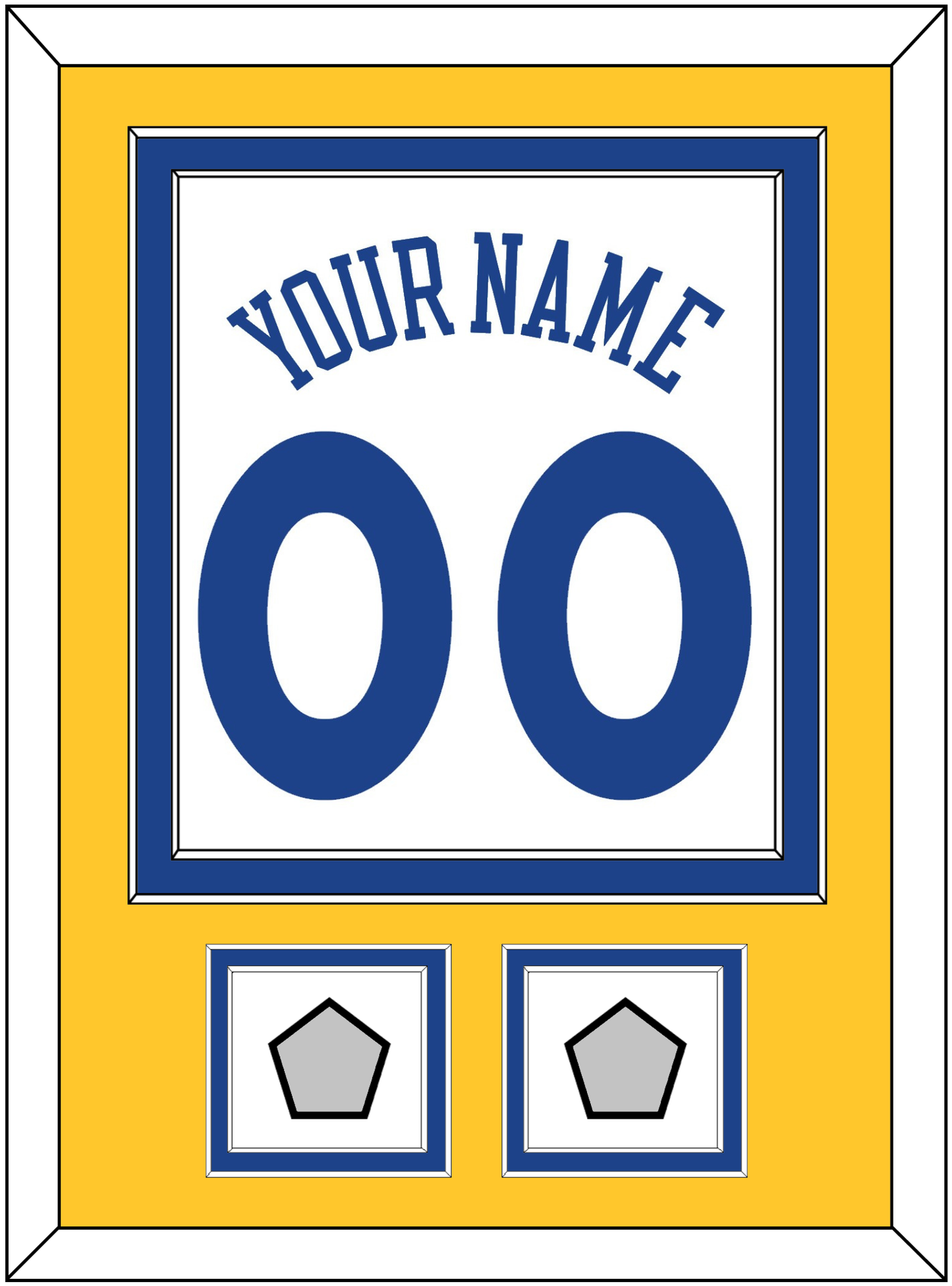 Golden State Name & Number With 2 Champions Patches - Home White (2010-2019) - Signature Tier 3