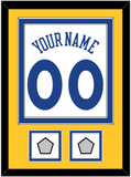 Golden State Name & Number With 2 Champions Patches - Home White (2010-2019) - Double Mat 3