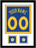 Golden State Name & Number With 2 Finals Patches - Road Blue (2010-2019) - Double Mat 1