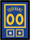 Golden State Name & Number With 2 Finals Patches - Road Blue (2010-2019) - Double Mat 2