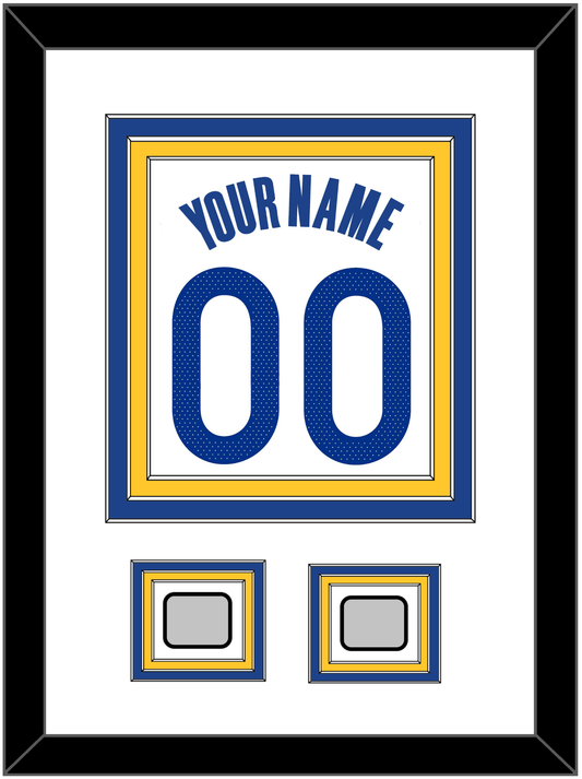 Golden State Name & Number With 2 Champions Patches - White Association - Premier Tier 1