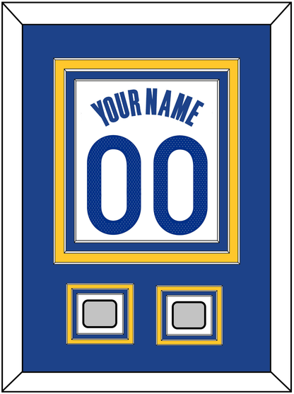 Golden State Name & Number With 2 Finals Patches - White Association - Premier Tier 2