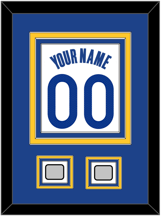 Golden State Name & Number With 2 Finals Patches - White Association - Premier Tier 2