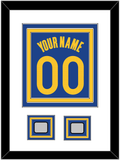 Golden State Name & Number With 2 Champions Patches - Blue Icon - Triple Mat 1