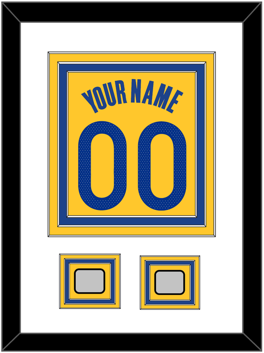 Golden State Name & Number With 2 Champions Patches - Yellow Statement (2019-2022) - Premier Tier 1