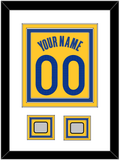 Golden State Name & Number With 2 Champions Patches - Yellow Statement (2019-2022) - Triple Mat 1