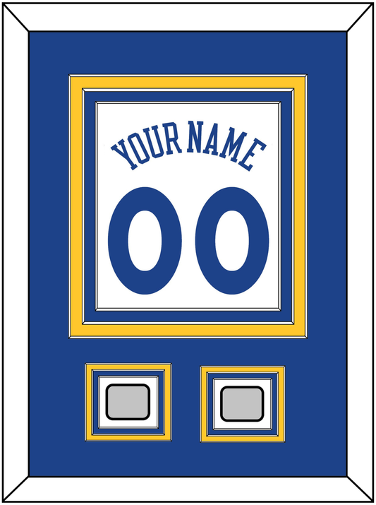 Golden State Name & Number With 2 Champions Patches - Home White (2010-2019) - Premier Tier 2