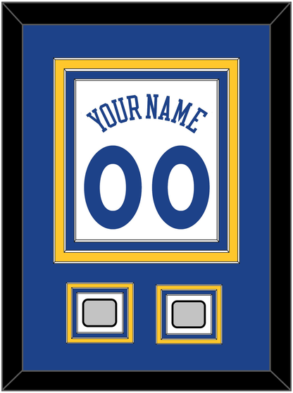 Golden State Name & Number With 2 Champions Patches - Home White (2010-2019) - Premier Tier 2