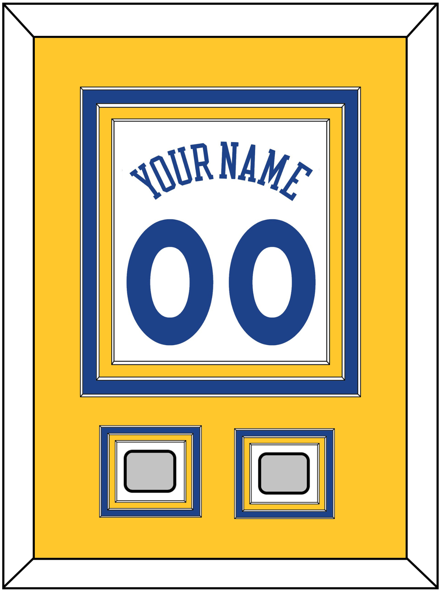 Golden State Name & Number With 2 Champions Patches - Home White (2010-2019) - Premier Tier 3