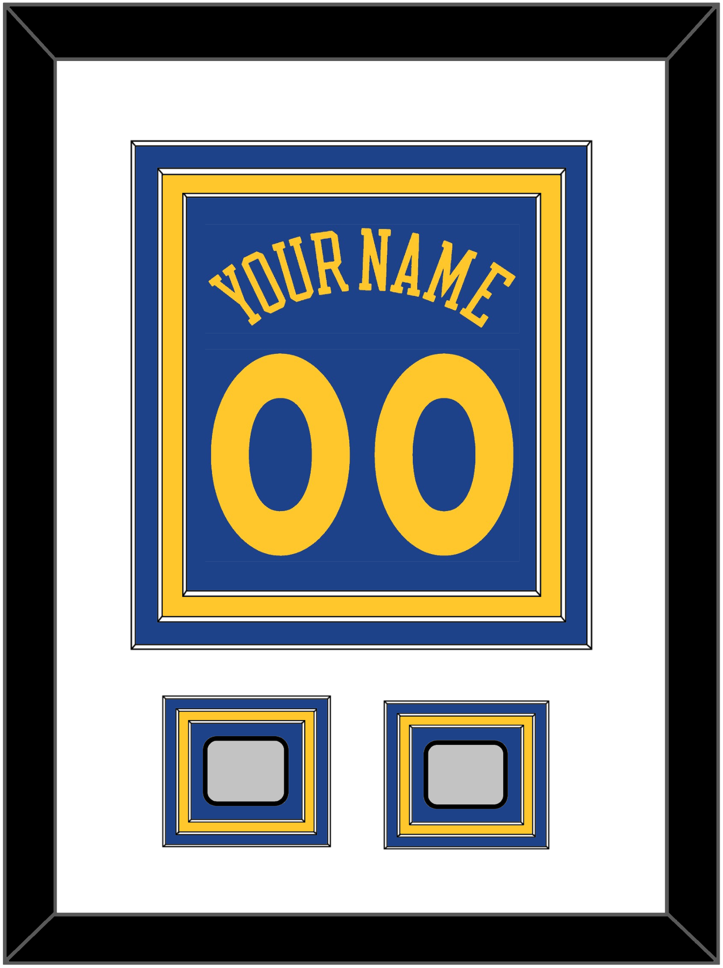 Golden State Name & Number With 2 Champions Patches - Road Blue (2010-2019) - Premier Tier 1