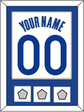 Golden State Name & Number With 3 Champions Patches - White Association - Single Mat 1