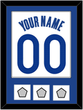 Golden State Name & Number With 3 Champions Patches - White Association - Single Mat 1