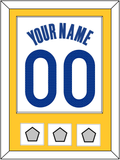 Golden State Name & Number With 3 Finals Patches - White Association - Single Mat 2